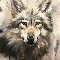 Картина маслом &laquo;Молодой волк&raquo;, в Кировске