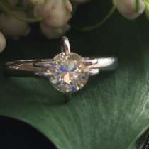 Кольцо белое золото с бриллиантом, в Москве