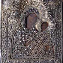 Старинный образ Пресвятой Богородицы «Тихвинская» в окладе, в Санкт-Петербурге