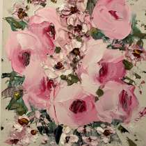 Картина маслом Цветы мастихином, в Москве