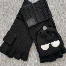 Karl Lagerfeld Paris черные вязаные перчатки, в Москве