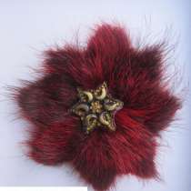 Цветок-брошь из натурального меха Star, в Симферополе
