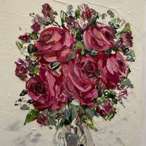 Картина маслом Цветы мастихином, в Москве