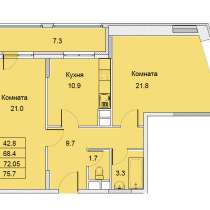 2-х комнатная квартира улица Советская, дом 6, площадь 72,05, в Королёве