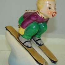 Oftriart фигурка фаянсовая старинная Лыжник (W428), в Москве
