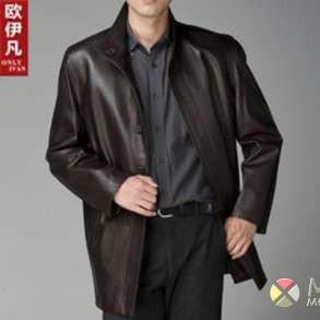 Классический кожаный мужской френч 54/180 Швеция черный, в Новосибирске