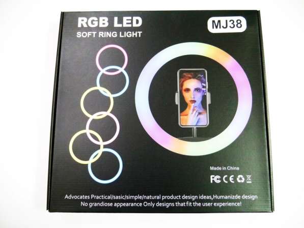 Кольцевая LED лампа RGB MJ38 38см 220V 1 крепл. тел USB в 