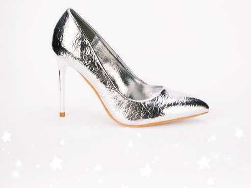 Женские туфли, серебряные