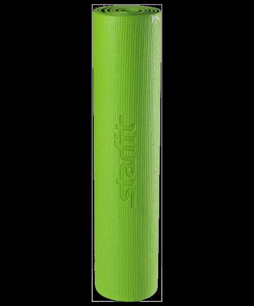 Коврик для йоги FM-102 PVC 173x61x0,4 см, с рисунком, зеленый