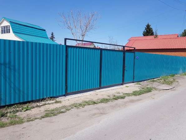 Забор из профнастила. Ворота из профнастила в Новосибирске фото 5