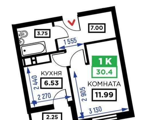 Продам однокомнатную квартиру в Краснодар.Жилая площадь 30,40 кв.м.Этаж 4.Дом монолитный.