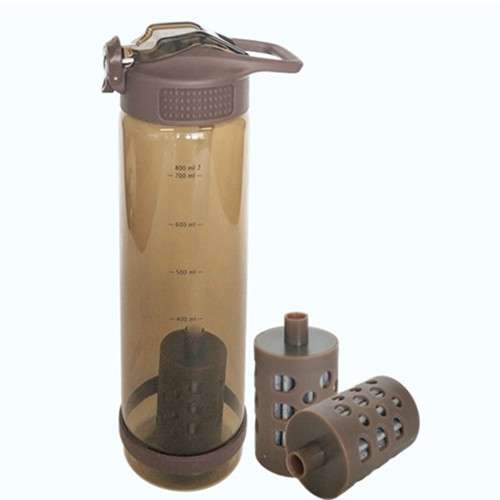 Premium camping plastic filter water bottle