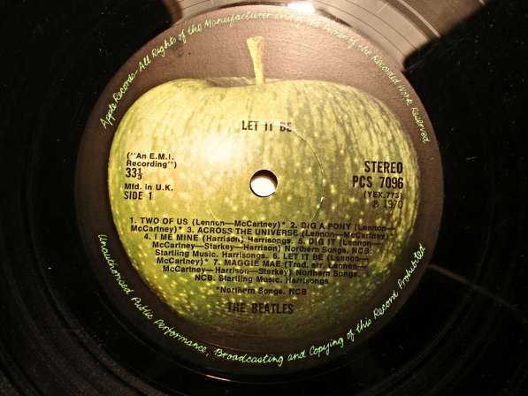 Пластинка виниловая The Beatles - Let It Be(green Apple log в Санкт-Петербурге