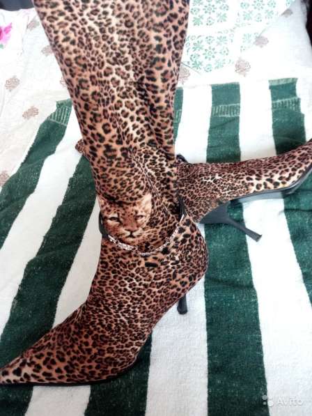 Сапоги женские осенние леопардовые