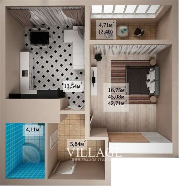 Продам однокомнатную квартиру в Тверь.Жилая площадь 49 кв.м.Этаж 6.Есть Балкон. в Твери фото 34