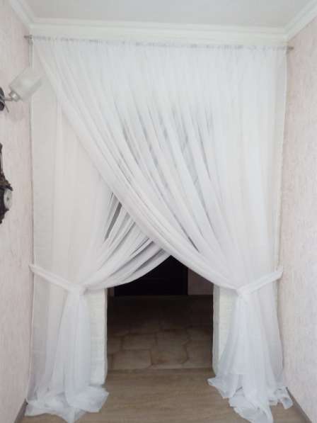 Перекрестные шторы из белоснежной вуали