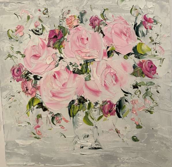 Картина маслом цветы мастихином