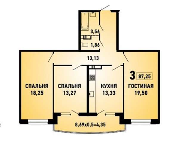 Видовая квартира в Губернском микрорайоне в Краснодаре