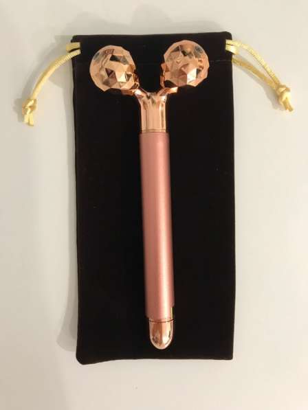 Роликовый вибромассажер для лица розовый кварц в Перми фото 5