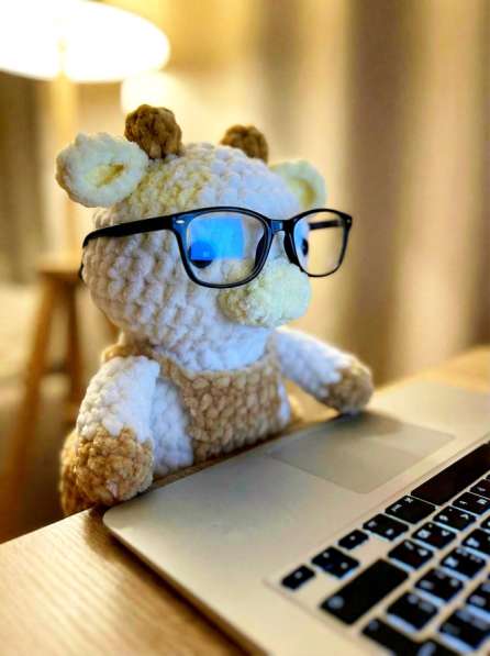 Вязаная какао-коровка, мягкая игрушка