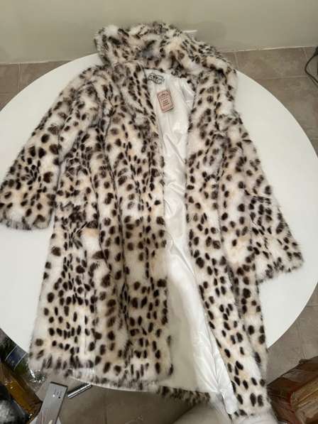 Шуба леопардовая с поясом