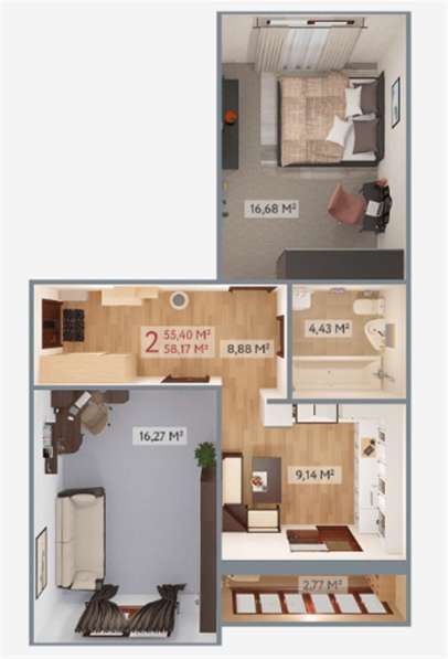 Продам двухкомнатную квартиру в Тверь.Жилая площадь 58 кв.м.Этаж 5.Есть Балкон. в Твери фото 35