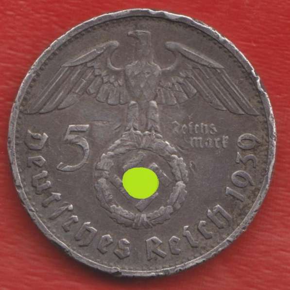 Германия 5 марок 1939 г. серебро B Вена