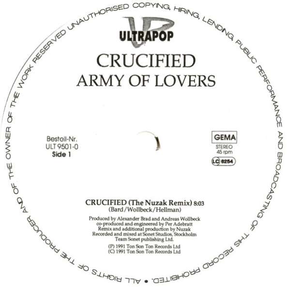 LP (45 RPM)Army Of Lovers ‎– Crucified 1991 Germany MINT/MI в Волгограде
