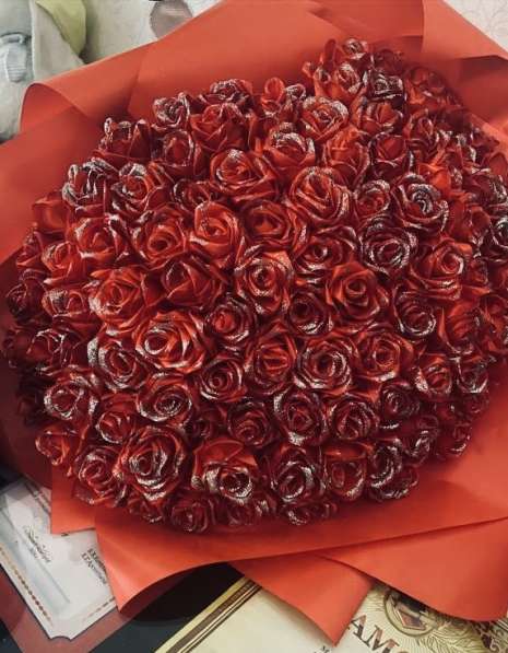 Букеты, розы из атласных лент, цветы в Санкт-Петербурге фото 6