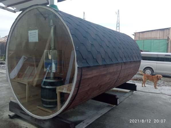 Баня бочка 4 м перевозная в Владивостоке фото 4