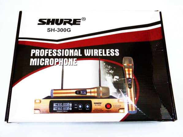 Радиосистема Shure SH-300G база 2 радиомикрофона в фото 4