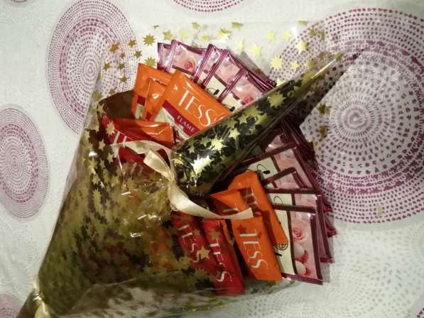 Букет из атласных лент, съедобные букеты, конфетный торт в Ульяновске фото 3