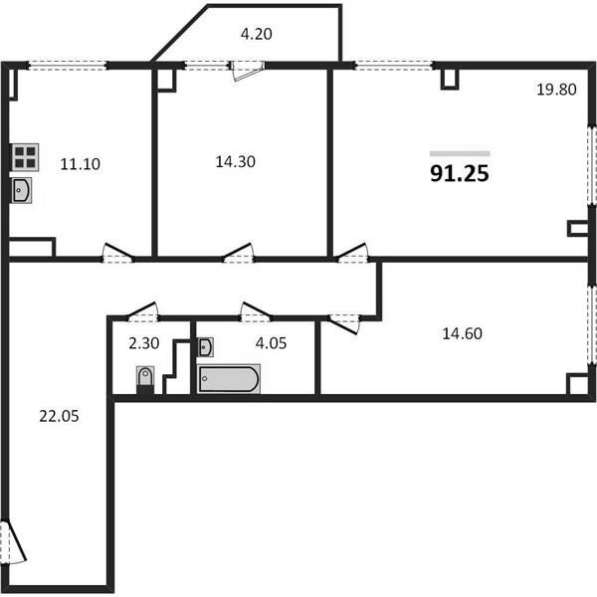 Продам трехкомнатную квартиру в Санкт-Петербург.Жилая площадь 91,25 кв.м.Этаж 11.Дом монолитный.