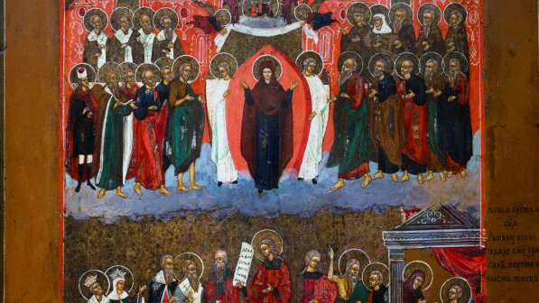 Старинный образ Покрова Пресвятой Богородицы. Россия, Палех в Санкт-Петербурге фото 10