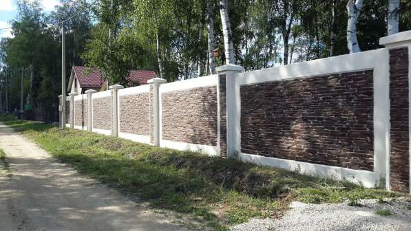 Бетонный забор под дикий камень в Москве фото 3