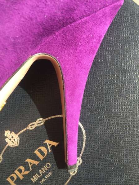 Туфли новые Prada Италия размер 39 замша фиолетовые сиреневы в Москве фото 4