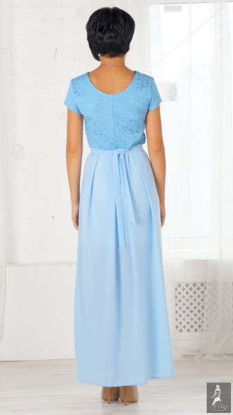 Платье голубой шифон 48 размер бренда Ajour в Москве