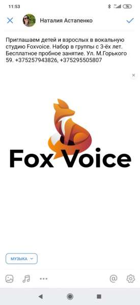 ?Студия эстрадного вокала Fox Voice?