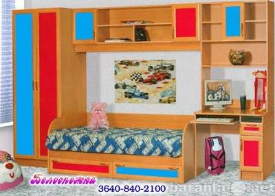 Детская комната с кроватью и шкафами в Москве фото 4