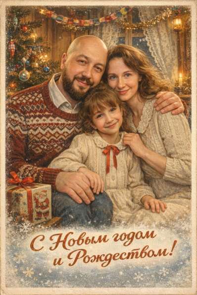 Новогодняя / Рождественская открытка с вашим фото в Новосибирске