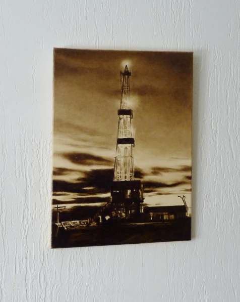 Картина нефтью "Буровая на закате" в Москве фото 4