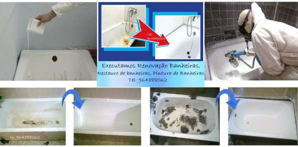 Pintura de Banheiras, Renovação Banheiras, Restauro banheira
