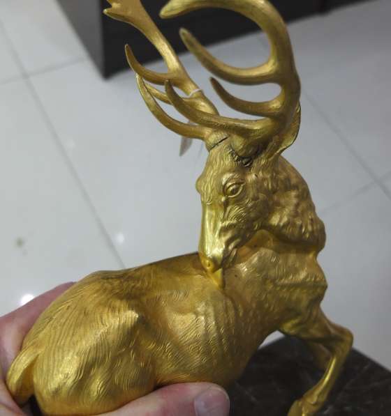 Бронзовая статуэтка Золотой Олень, старая, бронза, золочение в Ставрополе