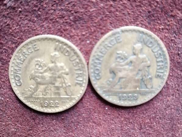 Монеты Франции 1922 год и 1923 год