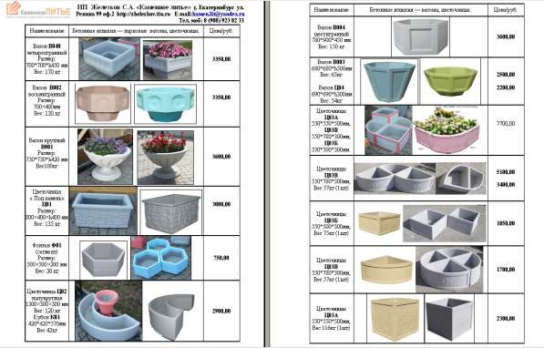Вазоны из бетона, цветочницы бетонные, вазоны уличные В001 в Екатеринбурге фото 25