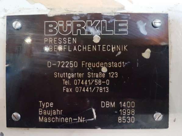 Щетка чистки панели burkle DBM 1400 б/у в Электростале фото 6