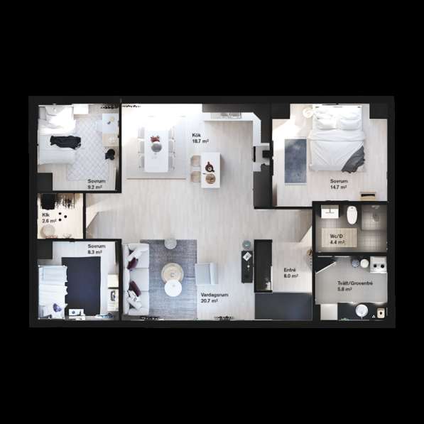 Каркасный дом 12,6х7,8 м в 