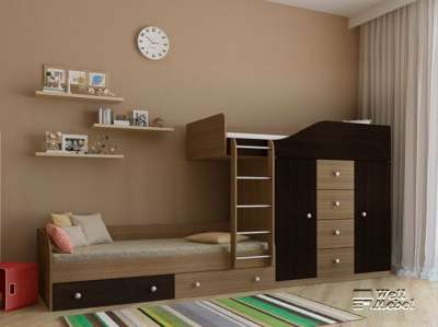 Детская двухъярусная кровать «Астра 6» РВ-мебель в Москве