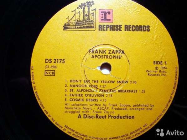 Пластинка виниловая Frank Zappa - Apostrophe (') в Санкт-Петербурге фото 10