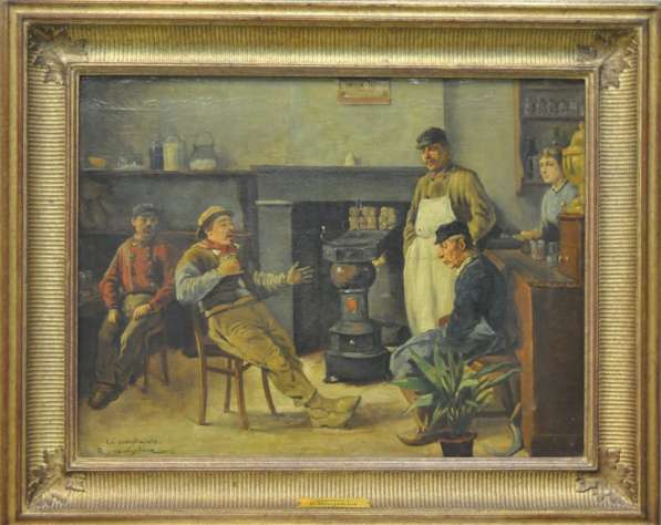 Антикварные картины масло 19 век в фото 4